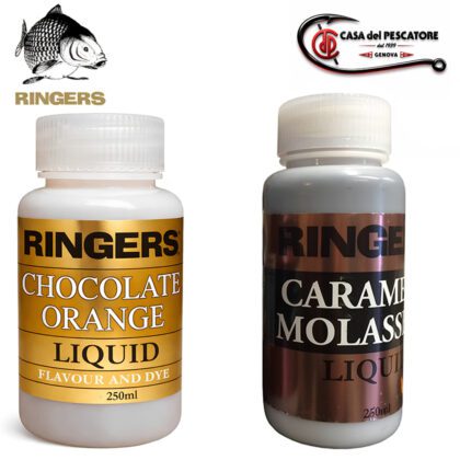 Ringers Liquid Baits 250ml: Chocolate Orange & Caramel Molasses