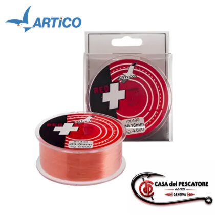 Monofilo artico red + bobina da 400 metri per pesca sportiva