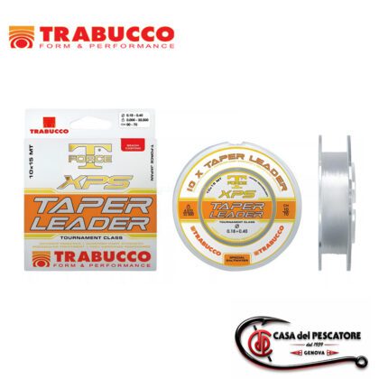 Confezione di monofilo Trabucco T-Force XPS Taper Leader per surfcasting su Casadelpescatore1939
