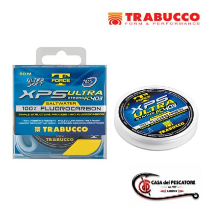 Bobina di filo Trabucco XPS Ultra Strong FC 403 SW su sfondo bianco